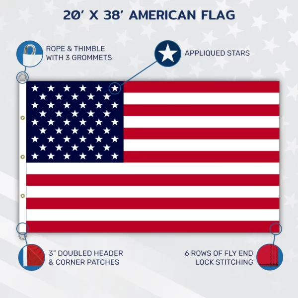 20' x 38' American Flag - Image 3